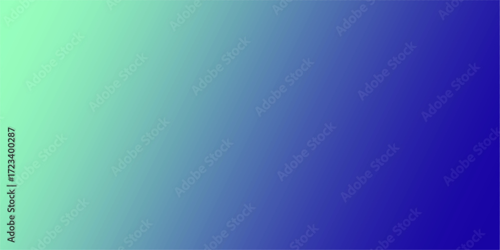 Obraz premium A smooth gradient transitions from a light mint green on the left to a deep indigo blue on the right, creating a serene and modern background for design.
