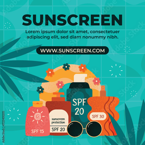 
Sunscreen protection spf skin care instagram post