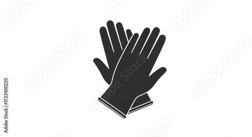 A pair of black gloves, perfect for protection, cleaning, or medical use, providing a barrier against germs