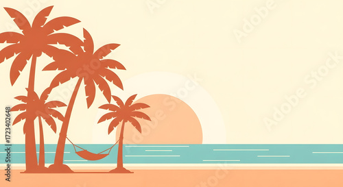 Wallpaper Mural Tropical Bliss A Serene Beach Escape with Palm Trees and Hammock Torontodigital.ca