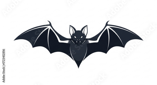 Illustration of a bat with its wings spread, this image is perfect for halloween or any spooky occasion, and is a great addition to any design