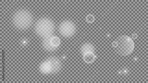 Bokeh circles on transparent background