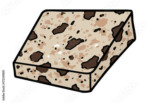 A stylized granite block icon, showcasing strength and texture. Clean, modern illustration suitable for various commercial applications. Bold, earthy tones.