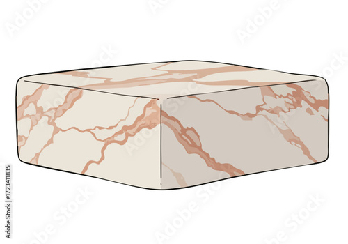 A stylized hexagon of marble raw beauty, showcasing a Sand deity invasion. Elegant, minimalist design for beauty and luxury branding.