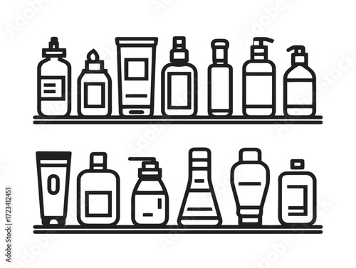 Elegant Cosmetic Ingredients Illustration in Minimal Clean Vector Artwork