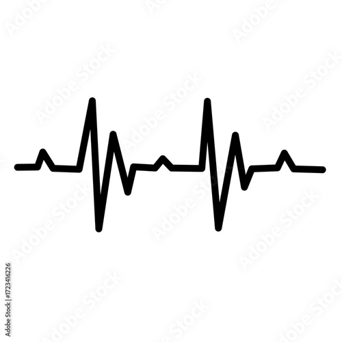 Heartbeat line icon. Heart rhytm. ECG. Electro Cardiogram. Vector illustration isolated on white background.