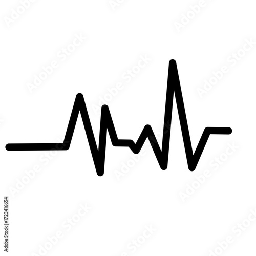 Heartbeat line icon. Heart rhytm. ECG. Electro Cardiogram. Vector illustration isolated on white background.