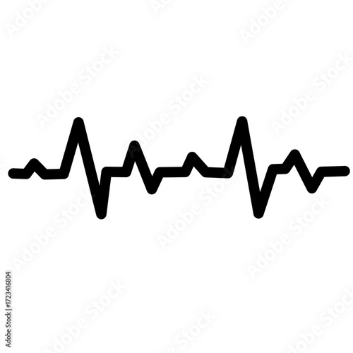 Heartbeat line icon. Heart rhytm. ECG. Electro Cardiogram. Vector illustration isolated on white background.