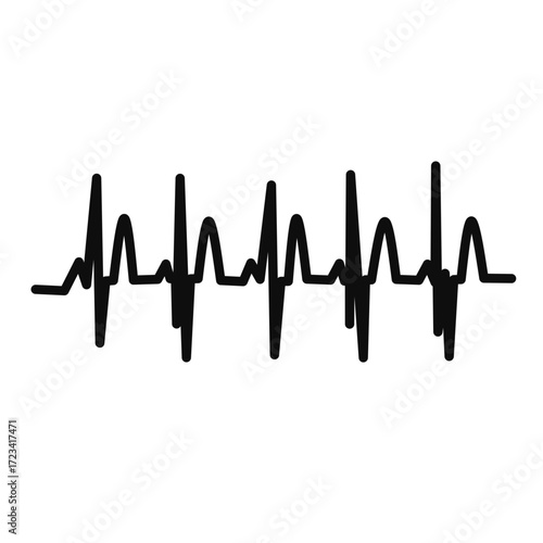 Heartbeat line icon. Heart rhytm. ECG. Electro Cardiogram. Vector illustration isolated on white background.