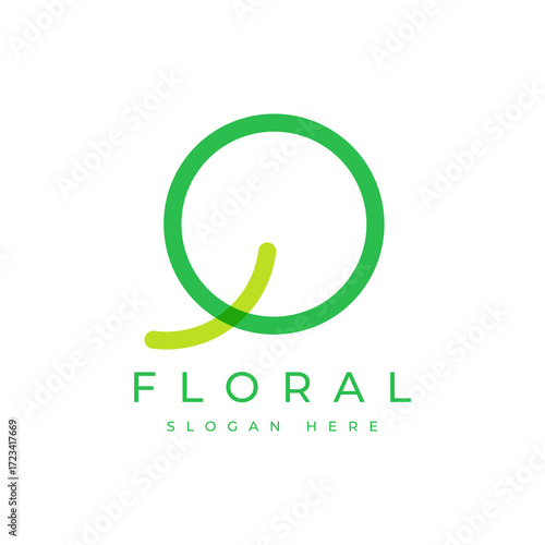letter q floral modern logo design vector