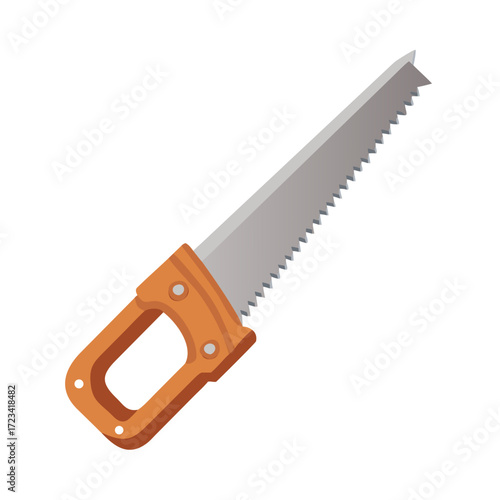 Brown Hand Saw with Teeth Icon