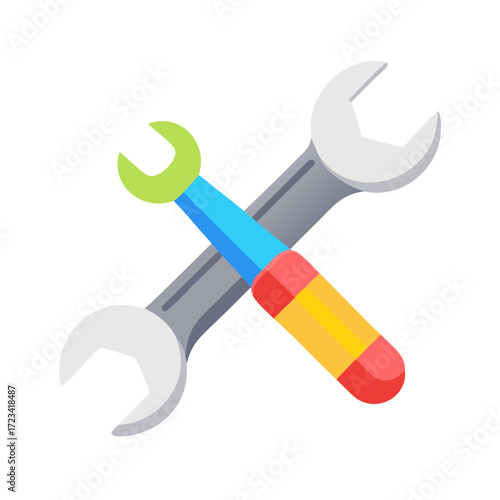Silver Wrench Spanner Icon