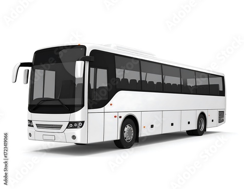 White bus on white background (1)