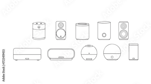 Collection of hand drawn style icons for kitchen appliances and gadgets seamless pattern silhouette