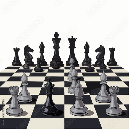 Conceptual illustration of a chessboard ready for a strategic clash, symbolizing the intricate dimensions of conflict and intellectual warfare