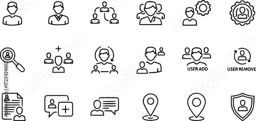 Premium set of user line icons.