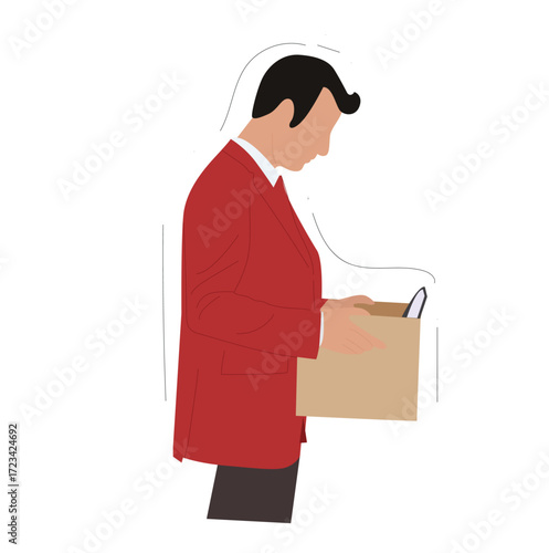 man carrying box after being fired