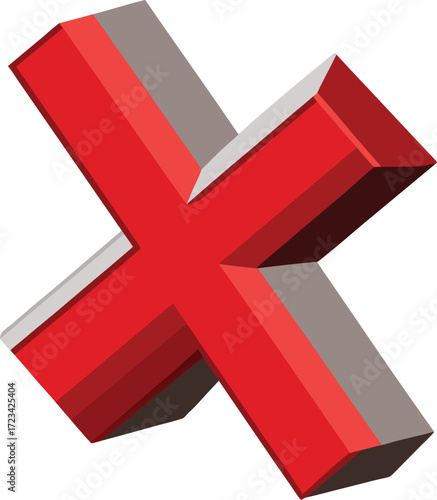 Red and gray three dimensional letter X graphic icon isolated on white transparent background vector eps png jpg business people clipping path cutout 2025 2026 4k full hd poster banner label download