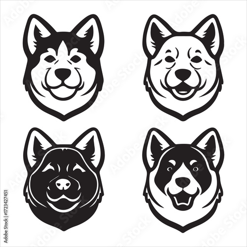 A Majestic and Powerful Akita Dog, a Dignified Japanese Breed with a Thick Double Coat 