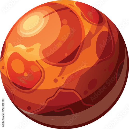 Stylized red orange planet with swirling icon isolated on white transparent background vector eps png jpg business people clipping path cutout 2025 2026 4k full hd poster banner label download