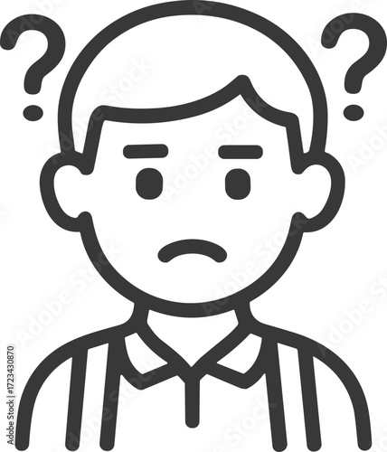 Confused student icon for question or doubt