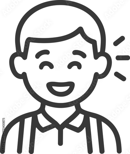 Laughing student icon for joy or fun