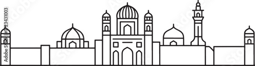 Islamabad Pakistan Skyline Silhouette Landmark Building View Scenery Asian Cityscape Outline