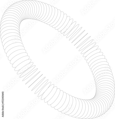 Array torus wireframe abstract shape. Three dimensional geometric loop structure for digital and futuristic design. Vector
