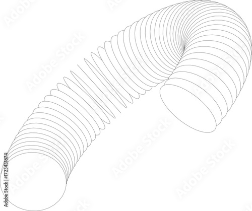 Array torus wireframe abstract shape. Three dimensional geometric loop structure for digital and futuristic design. Vector
