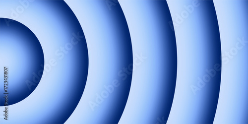 Abstract concentric blue circles radiate outwards creating a sense of depth and movement in this modern graphic design.