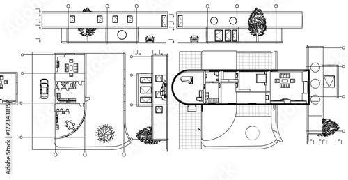 cottage planning sketch 3d illustration	
