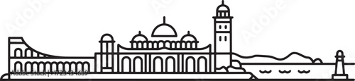 Saint Petersburg Cityscape Vector Illustration Architectural Landmark Skyline Outline
