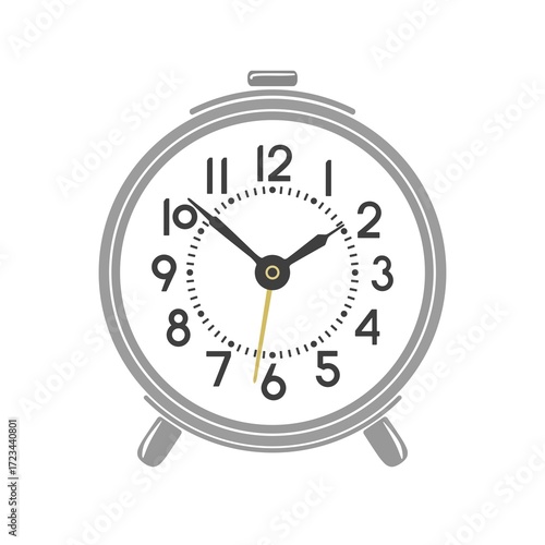 Symbolic image of an alarm clock placed on a white background