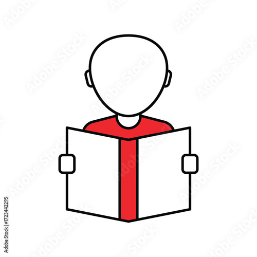 Self Study icon with white background vector stock illustration