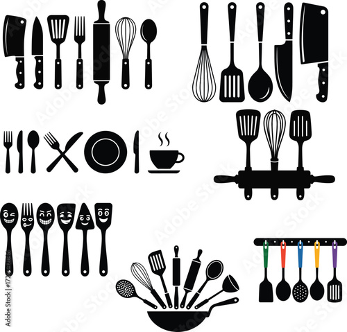 Kitchen Utensils and Cooking Tools Collection knives