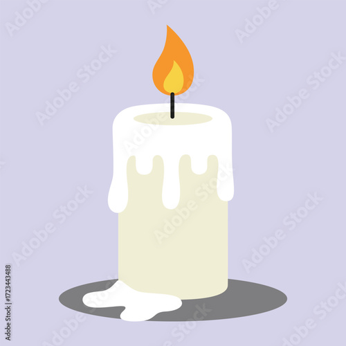 cartoon candle dripping a lot and melting