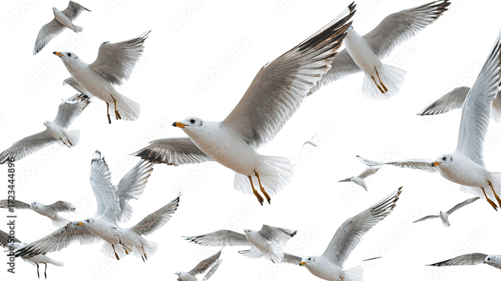 Obraz premium seagulls isolated on white background