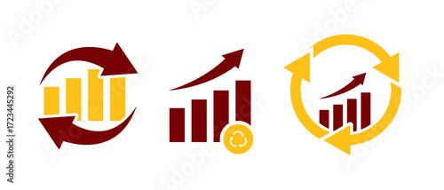 continuous growth icon vector illustration. continuous growth icon in flat style - stock vector.