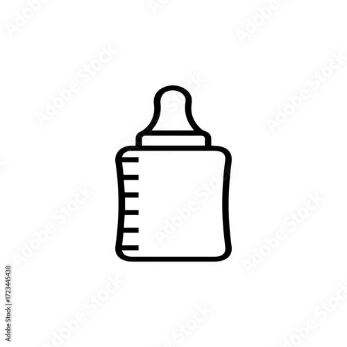 Baby bottle line art icon
