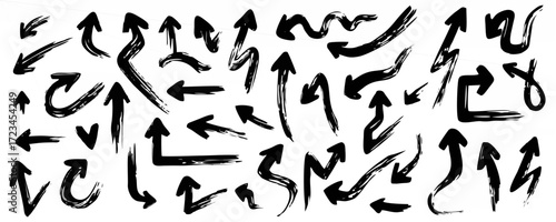 Grunge Paintbrush Arrows Vect...