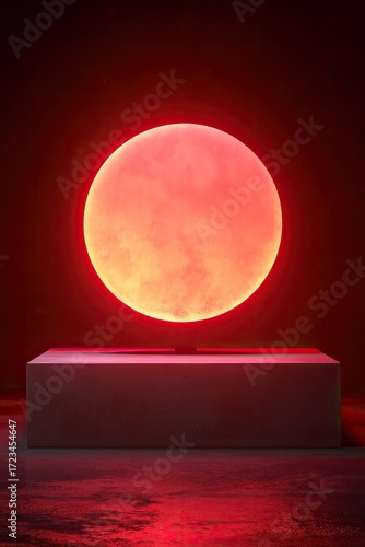 Red glowing orb on a platform