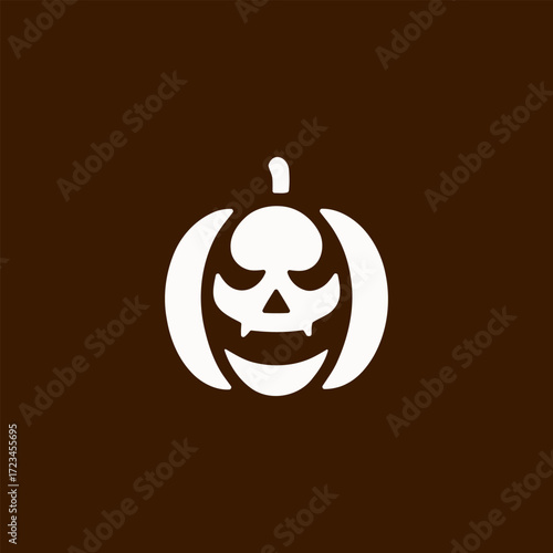 Spooky Carved Pumpkin Vector Icon for Halloween Themes