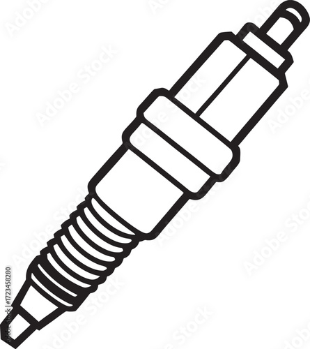 Black Spark Plug Icon Vector
