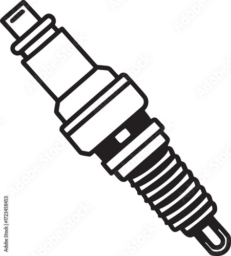 Black Spark Plug Icon Vector

