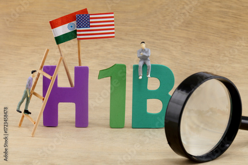 Passport and National flags-Concept of H-1B VISA fee
