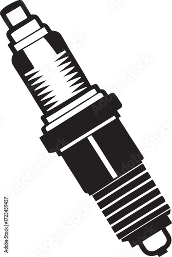 Black Spark Plug Icon Vector
