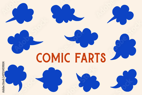 Comic Fart Cloud vector illustration Doodle, Comics explosion smoke gas, Hand Drawn Whoosh Wind
