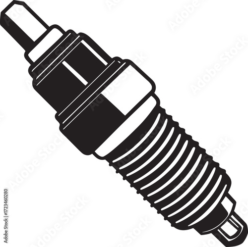 Minimalist Car Spark Plug Silhouette
