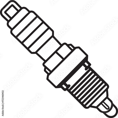 Minimalist Car Spark Plug Silhouette
