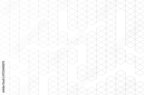 Abstract Geometric Pattern Interlocking Triangles and Cubes White Background Design